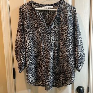 Animal print sheet blouse. Medium